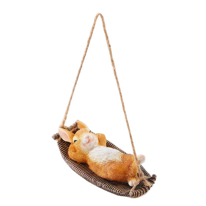 Outdoor courtyard rabbit pendant statue Resin modern art sculpture Cute home garden decorations  Children's room pendant
