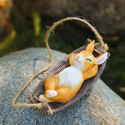 Outdoor courtyard rabbit pendant statue Resin modern art sculpture Cute home garden decorations  Children's room pendant