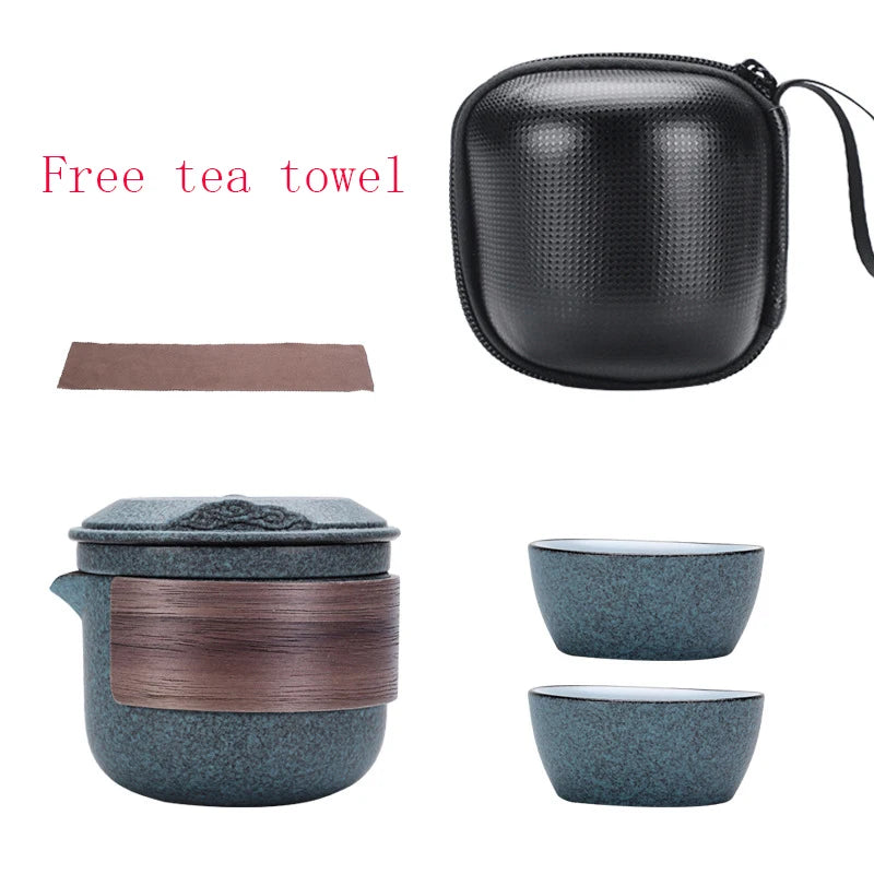 Outdoor travel kung fu ceramic teapot gaiwan tea cup porcelain gaiwan tea sets portable travel tea sets drinkware free shipping