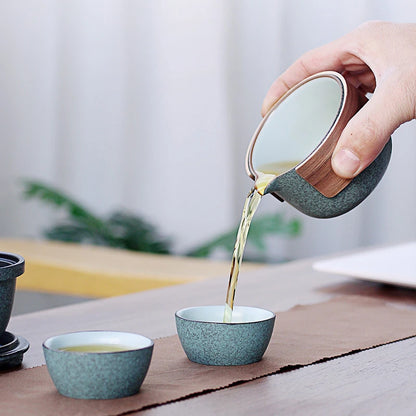 Outdoor travel kung fu ceramic teapot gaiwan tea cup porcelain gaiwan tea sets portable travel tea sets drinkware free shipping