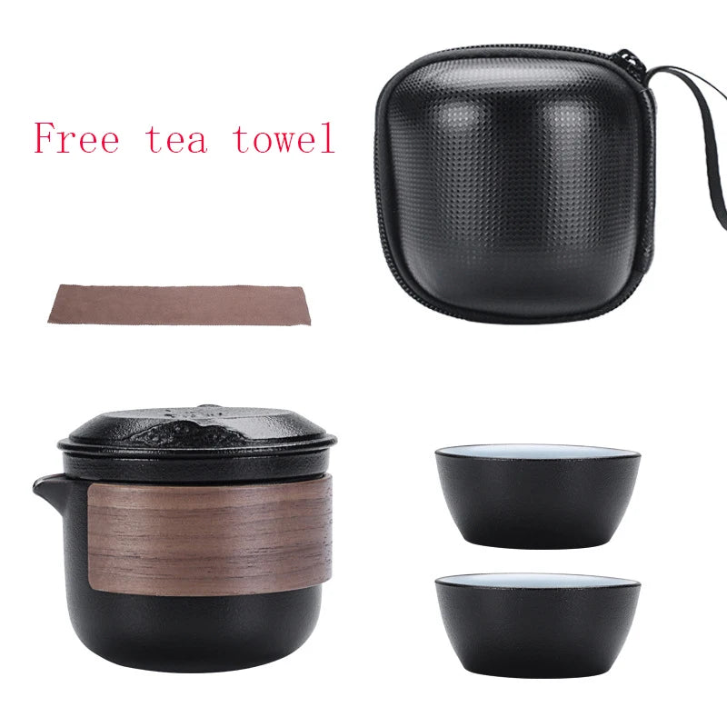 Outdoor travel kung fu ceramic teapot gaiwan tea cup porcelain gaiwan tea sets portable travel tea sets drinkware free shipping