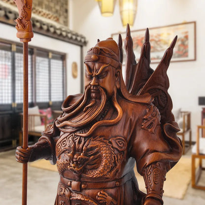 Oversized Guan Gong, God of Wealth Figure Statue Resin Sculpture Home Living  Room Office Decoration Feng Shui Statue 16.8in