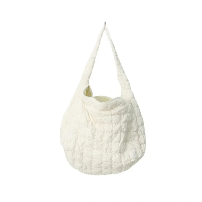 Oversized puffed quilted stray large capacity crossbody bag, women's thickened shoulder bag
