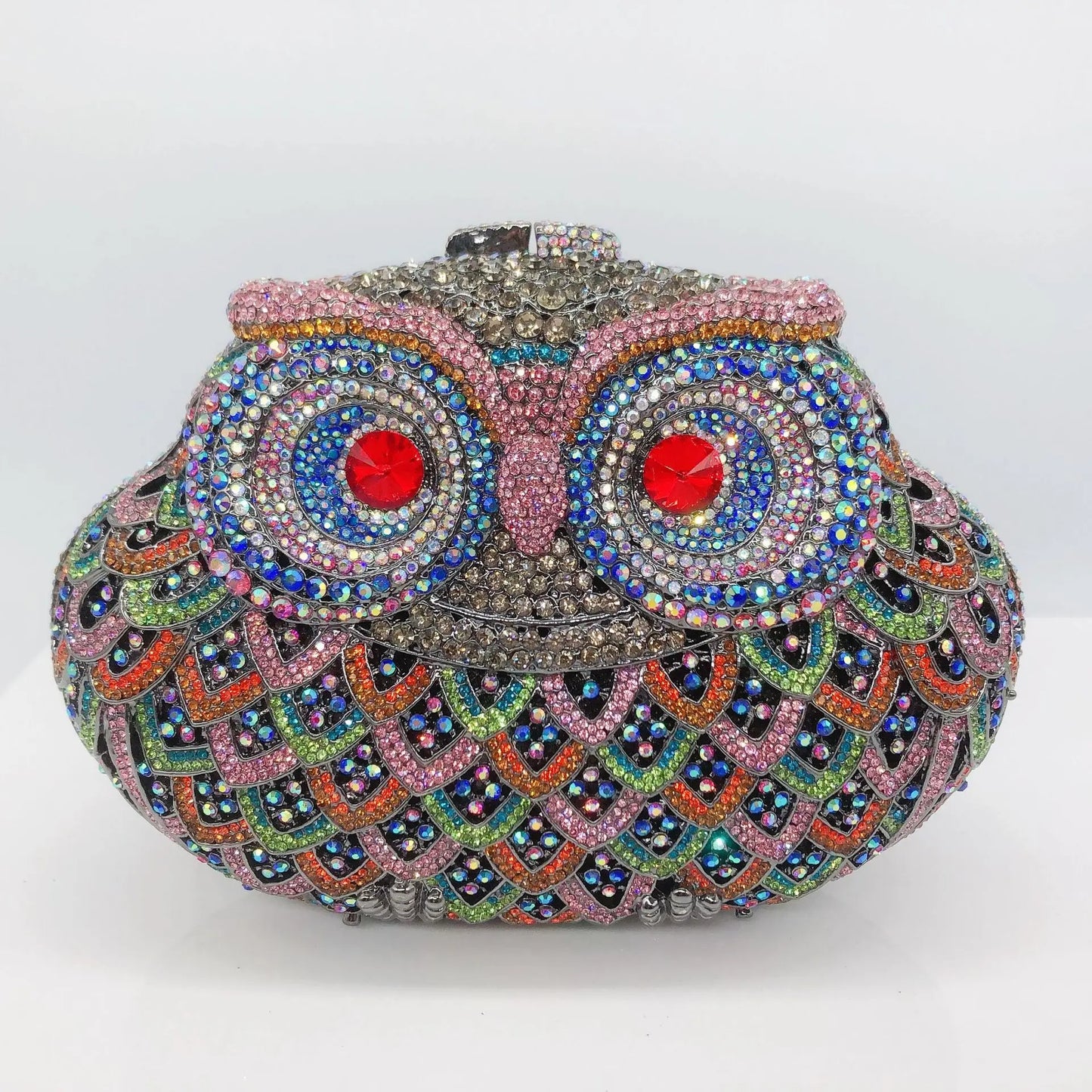 Owl Diamond Luxury Evening Purse For Women Boutique Novelty Crystal Metallic Clutch Bags Party Wedding Ladies Chain Handbag Chic