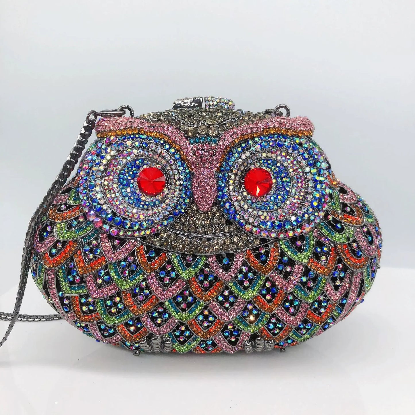 Owl Diamond Luxury Evening Purse For Women Boutique Novelty Crystal Metallic Clutch Bags Party Wedding Ladies Chain Handbag Chic