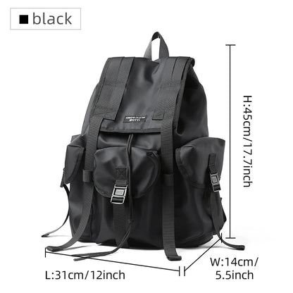 Oxford Men's Backpack 15.6 inch Laptop Fashion Personalized Waterproof Travel Outdoor Drawstring School Teenage Lightweight Bag