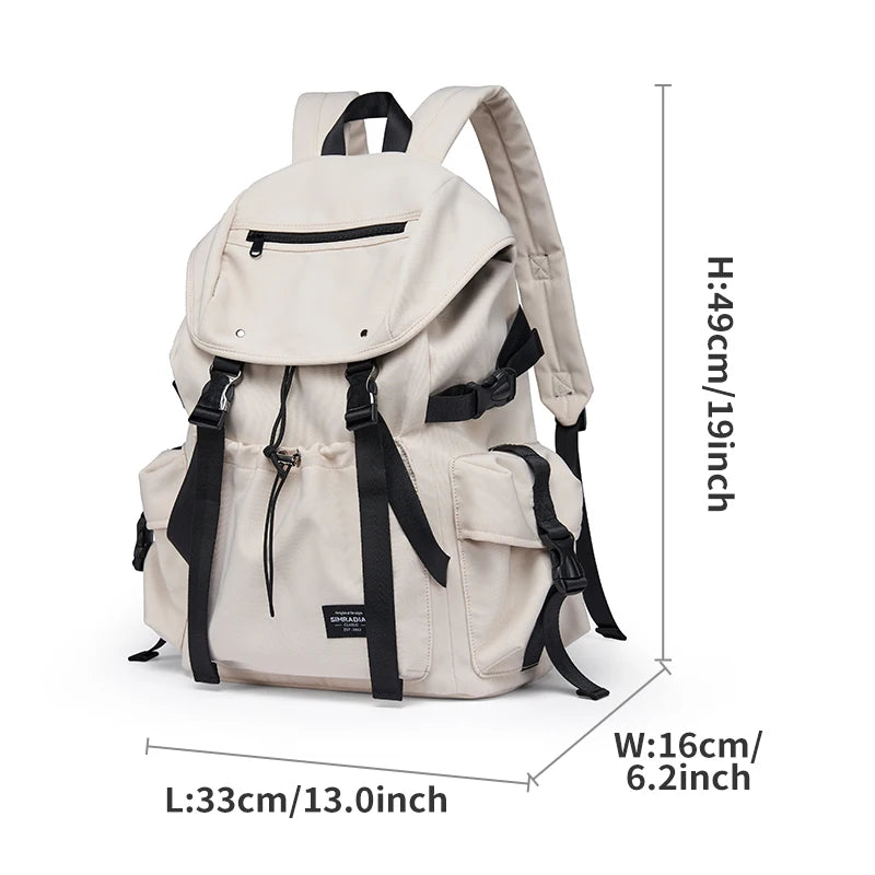 Oxford Men's Backpack 15.6 inch Laptop Fashion Personalized Waterproof Travel Outdoor Drawstring School Teenage Lightweight Bag