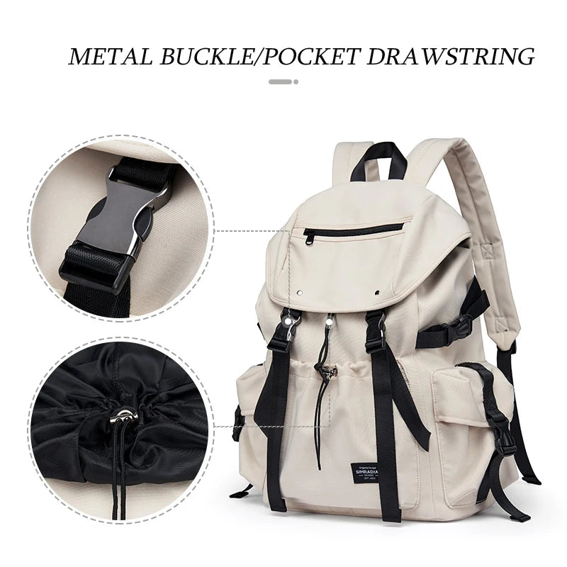 Oxford Men's Backpack 15.6 inch Laptop Fashion Personalized Waterproof Travel Outdoor Drawstring School Teenage Lightweight Bag