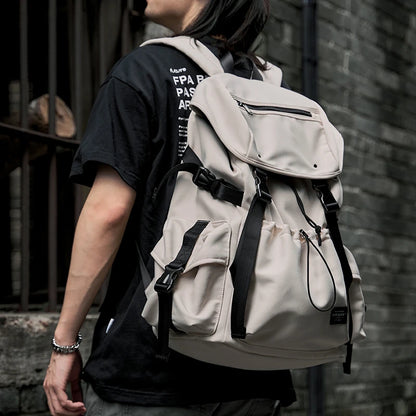Oxford Men's Backpack 15.6 inch Laptop Fashion Personalized Waterproof Travel Outdoor Drawstring School Teenage Lightweight Bag