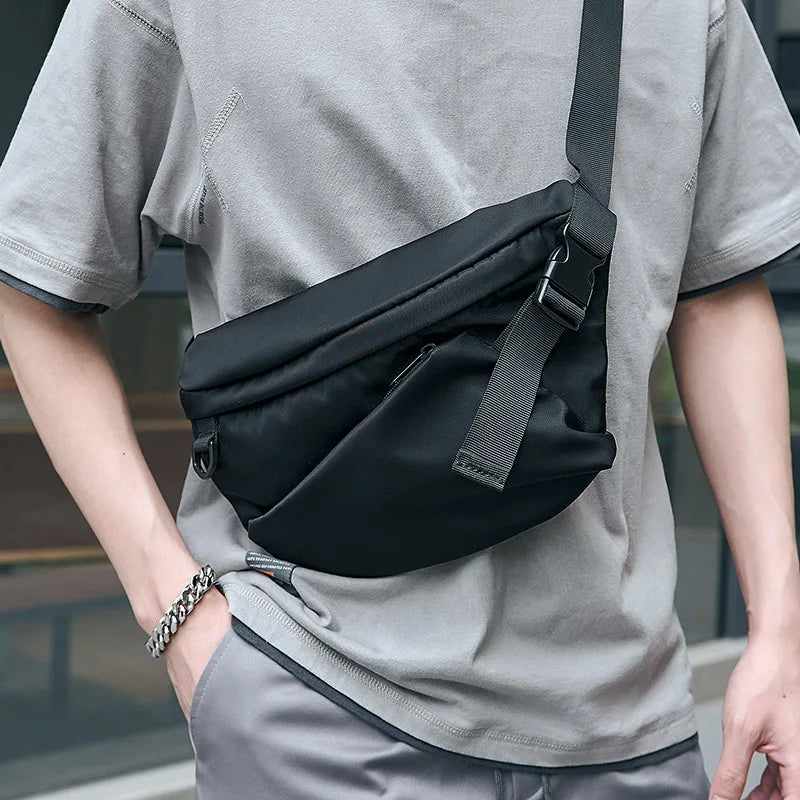 Oxford Men's Chest Bag Waterproof 7.9 inch iPad Crossbody Bag Anti-theft Waist Bag for Men Outdoor Sport Sling Bag