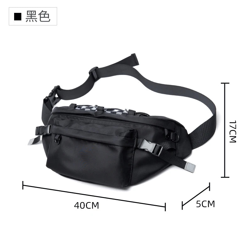 Oxford Men's Chest Bag Waterproof 7.9 inch iPad Crossbody Bag Anti-theft Waist Bag for Men Outdoor Sport Sling Bag