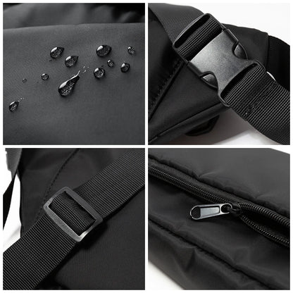 Oxford Men's Chest Bag Waterproof 7.9 inch iPad Crossbody Bag Anti-theft Waist Bag for Men Outdoor Sport Sling Bag