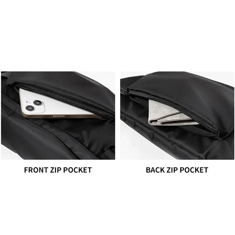 Oxford Men's Chest Bag Waterproof 7.9 inch iPad Crossbody Bag Anti-theft Waist Bag for Men Outdoor Sport Sling Bag