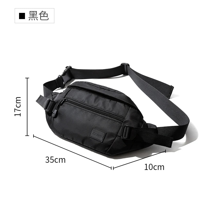 Oxford Men's Chest Bag Waterproof 7.9 inch iPad Crossbody Bag Anti-theft Waist Bag for Men Outdoor Sport Sling Bag