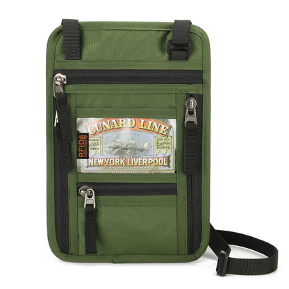Oxford Passport Bag with RFID Blocking Neck Card Pouch Multifunction ID Wallet Waterproof Card Holder Lightweight