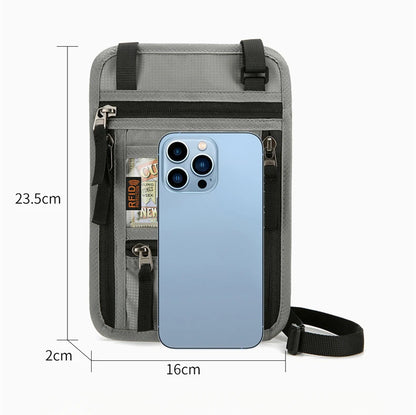 Oxford Passport Bag with RFID Blocking Neck Card Pouch Multifunction ID Wallet Waterproof Card Holder Lightweight