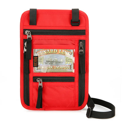 Oxford Passport Bag with RFID Blocking Neck Card Pouch Multifunction ID Wallet Waterproof Card Holder Lightweight