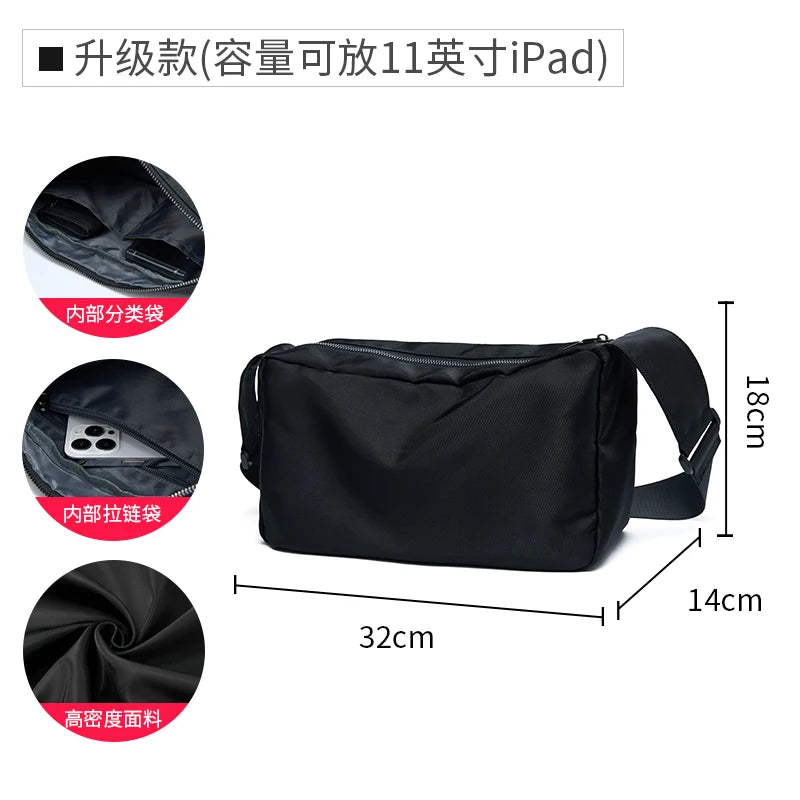 Oxford Waterproof Men Messenger Bags Simple Men's Crossbody Bag Commuting Mini Satchel Sport Unisex Lightweight Bag