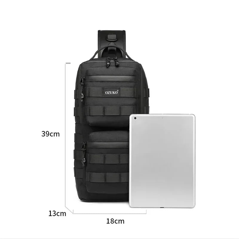 Ozuko Military bag Chest Bag Outdoor Sports Men's Oblique Straddle Shoulder Bag Waterproof Men's One Shoulder Crossbody Bag