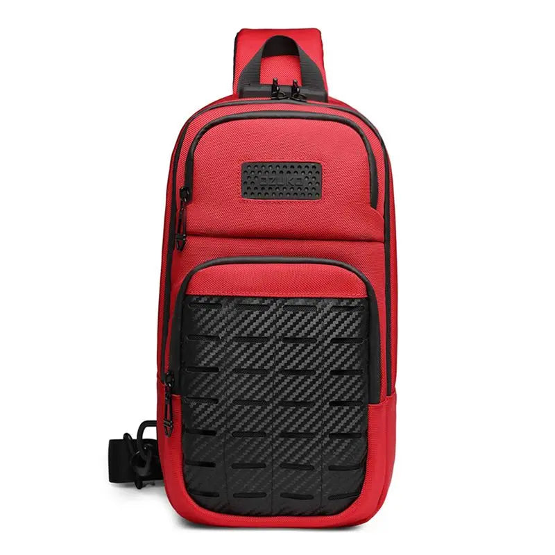Ozuko bag men Shoulder Bags USB Charging Crossbody Package School Short Trip Messengers Bags Men's Oxford Sling Pack