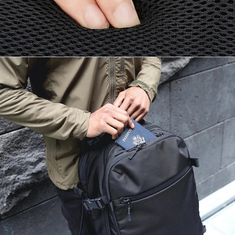 Ozuko mochilas lHigh Quality Men's Business Backpack Schoolbag Large Capacity Luggage Bags Casual Travel Pack with Shoes