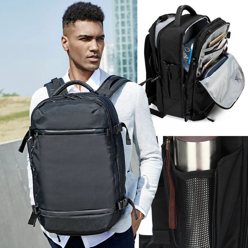 Ozuko mochilas lHigh Quality Men's Business Backpack Schoolbag Large Capacity Luggage Bags Casual Travel Pack with Shoes