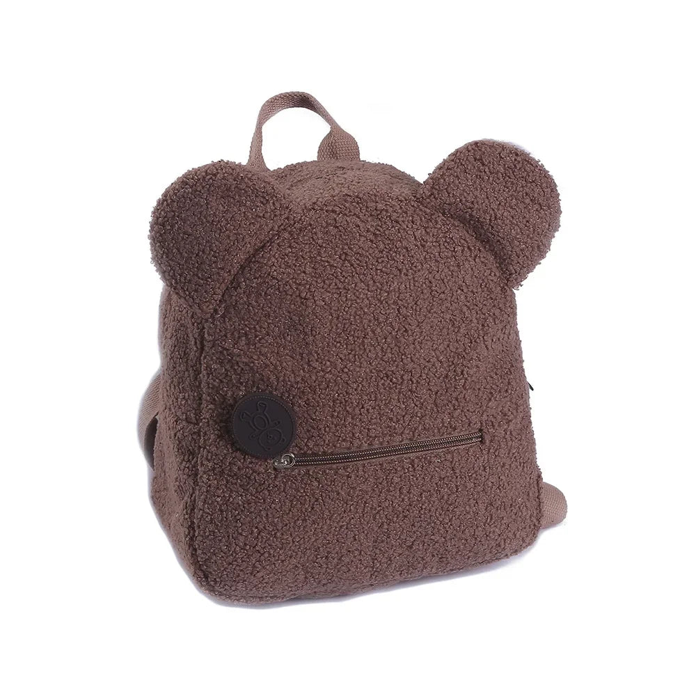 PERSONALISED Teddy Bear Kids Fleece Embroidered Backpack, Initial or First Name school bag, Teddy Bear Ear Bag, Initial Name Bag
