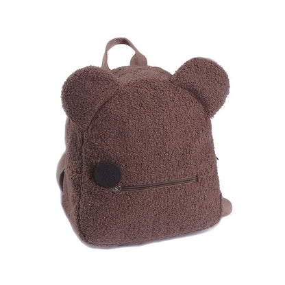 PERSONALISED Teddy Bear Kids Fleece Embroidered Backpack, Initial or First Name school bag, Teddy Bear Ear Bag, Initial Name Bag