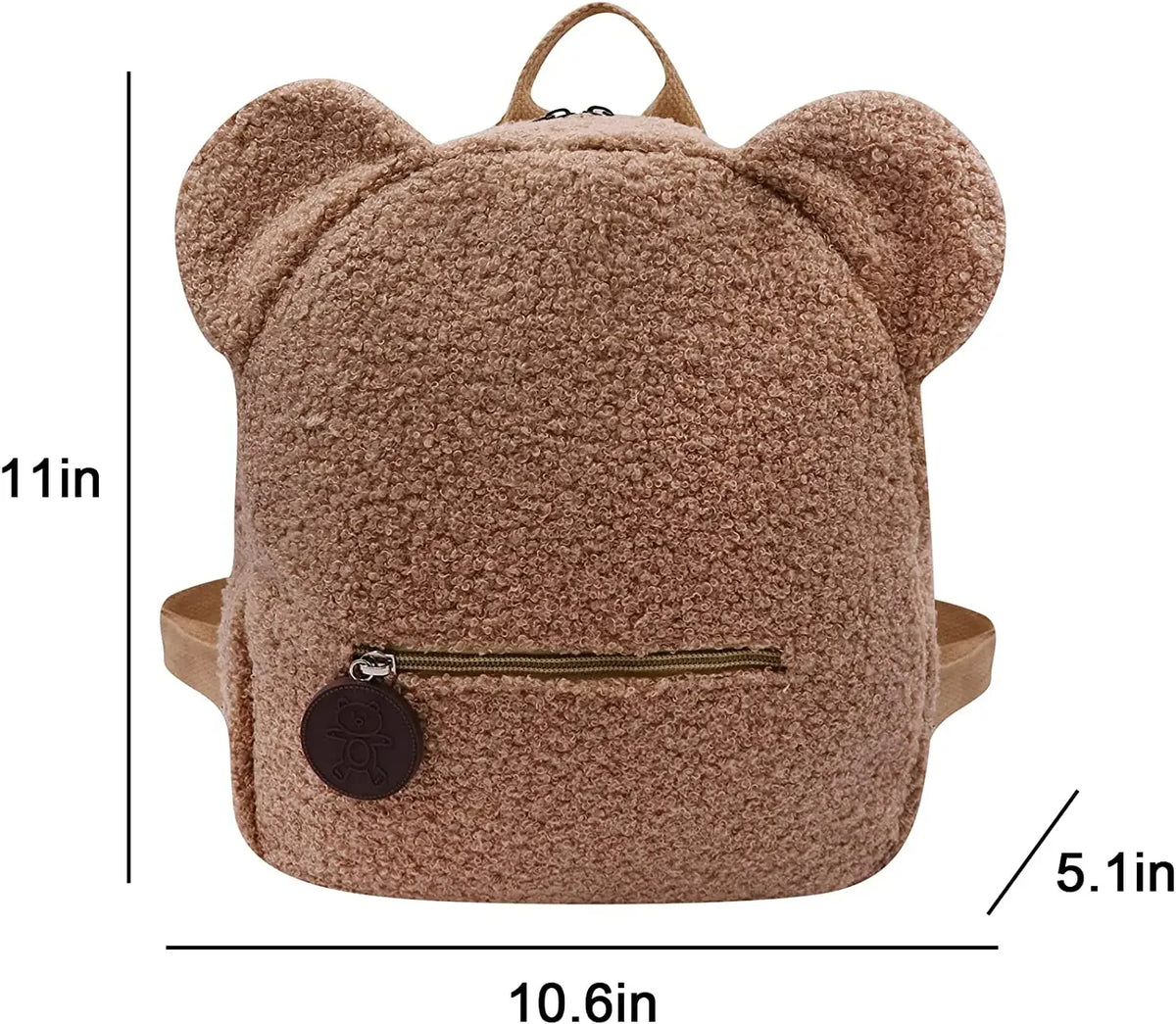 PERSONALISED Teddy Bear Kids Fleece Embroidered Backpack, Initial or First Name school bag, Teddy Bear Ear Bag, Initial Name Bag