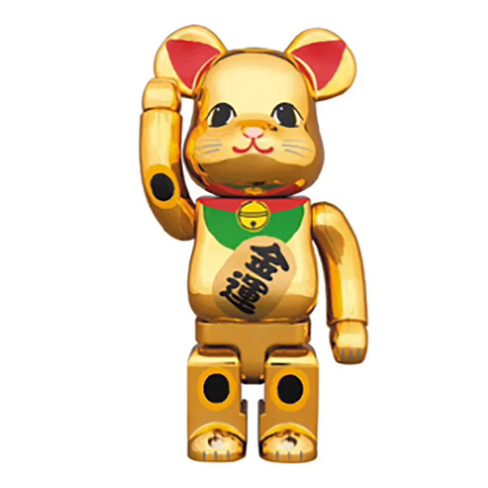 PETCO 400% 28CM Bearbricklys Action Figures Cartoon Blocks Bear Dolls Lucky Cat Fujiya Milkysugar PVC Collection Correct version