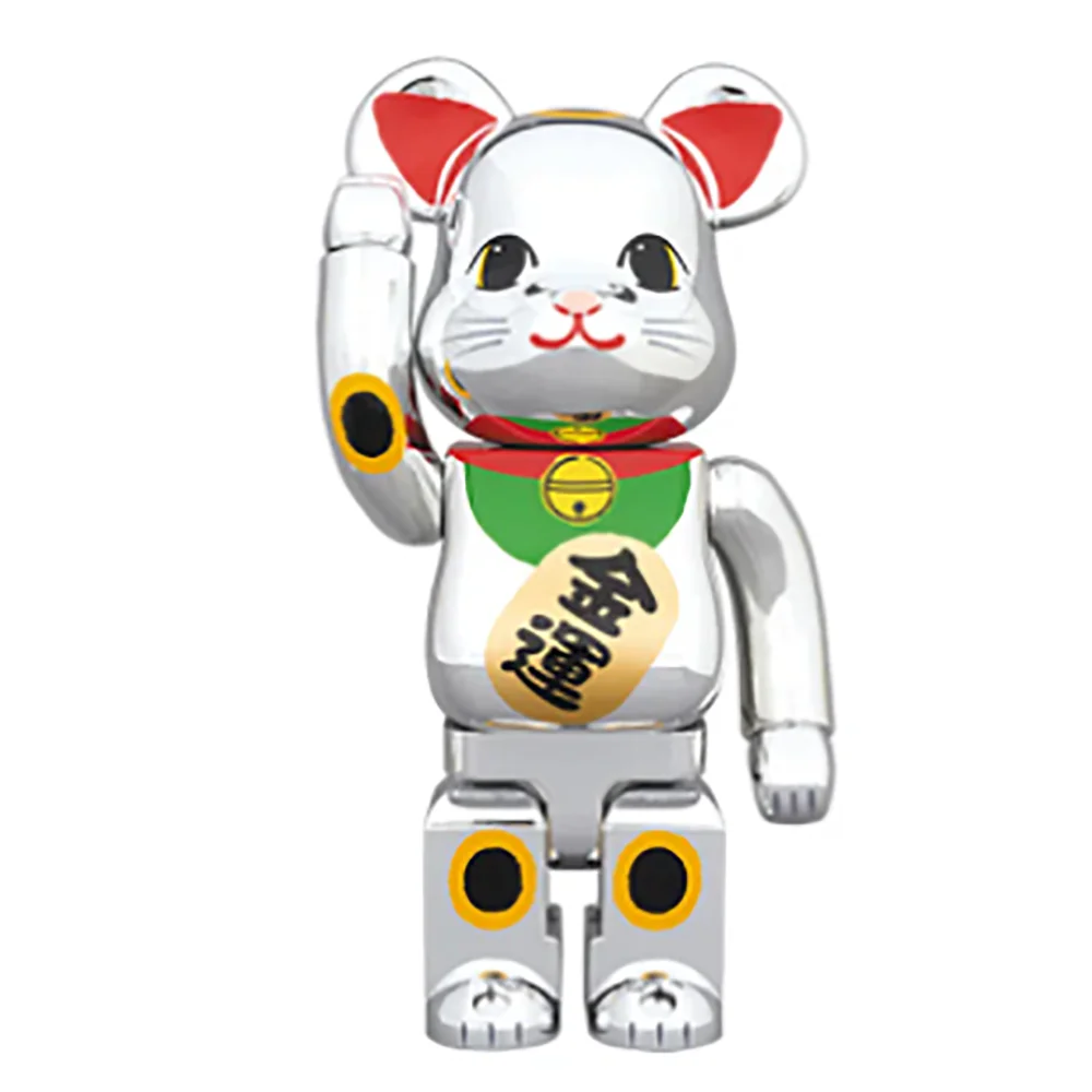 PETCO 400% 28CM Bearbricklys Action Figures Cartoon Blocks Bear Dolls Lucky Cat Fujiya Milkysugar PVC Collection Correct version