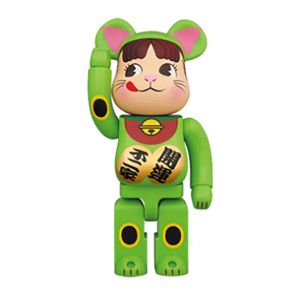 PETCO 400% 28CM Bearbricklys Action Figures Cartoon Blocks Bear Dolls Lucky Cat Fujiya Milkysugar PVC Collection Correct version