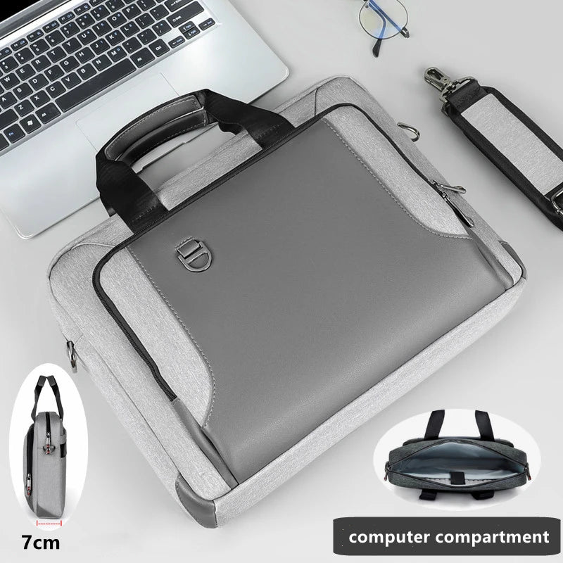 PU Laptop Bags For Men 13.3 14/15.6 Inch Macbook Notebook Crossbody Bag Portable Business Briefcase Computer Messenger Handbag
