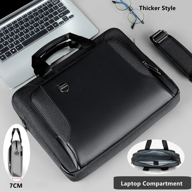 PU Laptop Bags For Men 13.3 14/15.6 Inch Macbook Notebook Crossbody Bag Portable Business Briefcase Computer Messenger Handbag