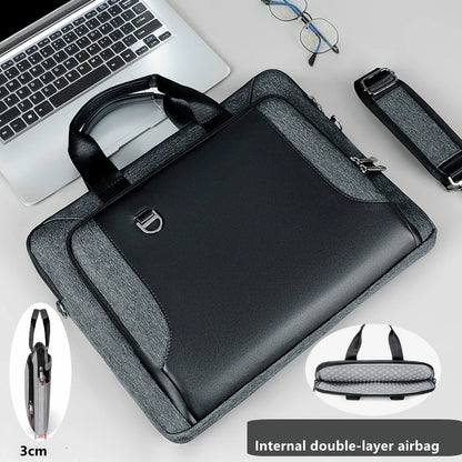 PU Laptop Bags For Men 13.3 14/15.6 Inch Macbook Notebook Crossbody Bag Portable Business Briefcase Computer Messenger Handbag