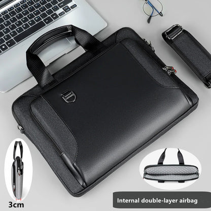 PU Laptop Bags For Men 13.3 14/15.6 Inch Macbook Notebook Crossbody Bag Portable Business Briefcase Computer Messenger Handbag