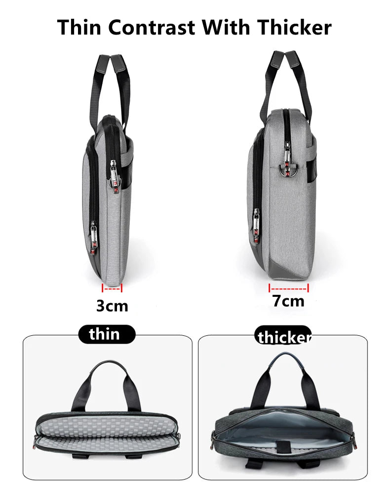 PU Laptop Bags For Men 13.3 14/15.6 Inch Macbook Notebook Crossbody Bag Portable Business Briefcase Computer Messenger Handbag
