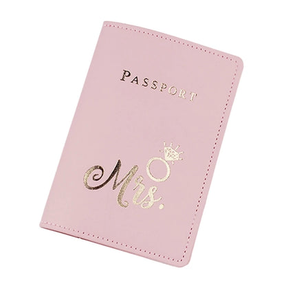 PU Leather Bride Passport Cover Holder Card Protector Wedding Gift for Women Men