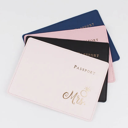 PU Leather Bride Passport Cover Holder Card Protector Wedding Gift for Women Men