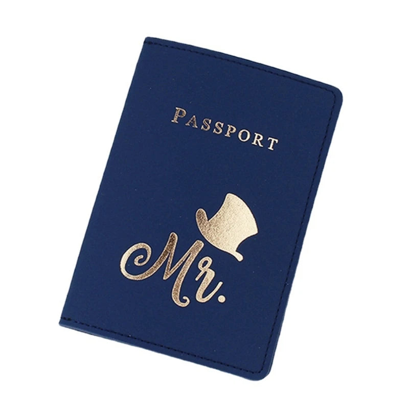 PU Leather Bride Passport Cover Holder Card Protector Wedding Gift for Women Men