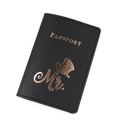 PU Leather Bride Passport Cover Holder Card Protector Wedding Gift for Women Men