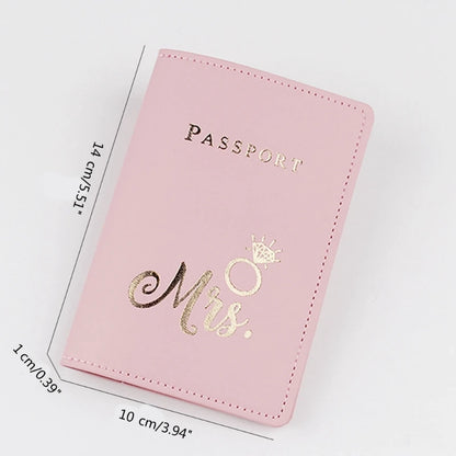 PU Leather Bride Passport Cover Holder Card Protector Wedding Gift for Women Men