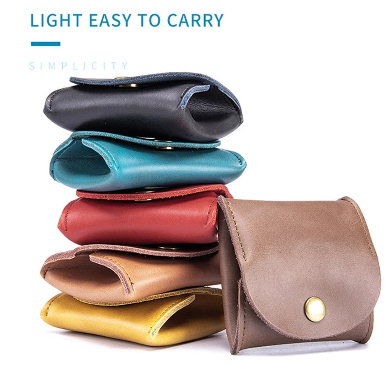 PU Leather Coin Purse Earbuds Earphone Holder Pouch for Women Men Small Wallet Change Pouch Organizer