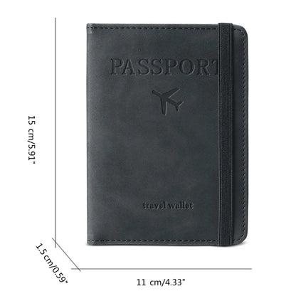 PU Leather Holder Business Passport Holder Credit Card Organzier Multi-Slot Wallet RFID Blocking Travel Document Holder