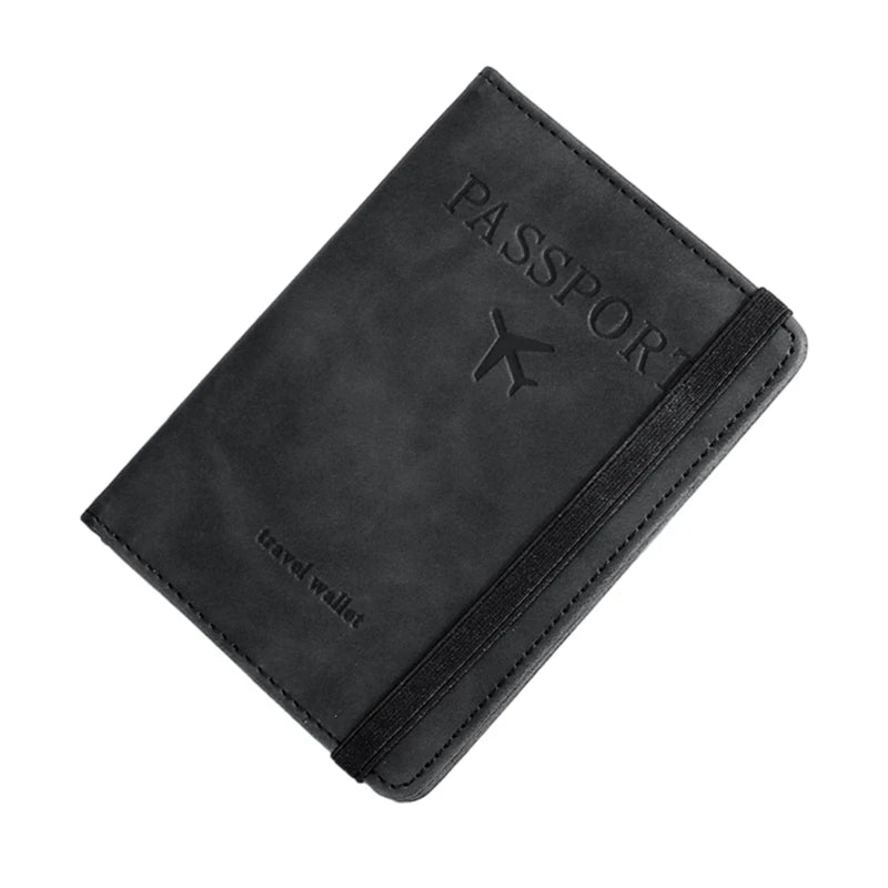 PU Leather Holder Business Passport Holder Credit Card Organzier Multi-Slot Wallet RFID Blocking Travel Document Holder