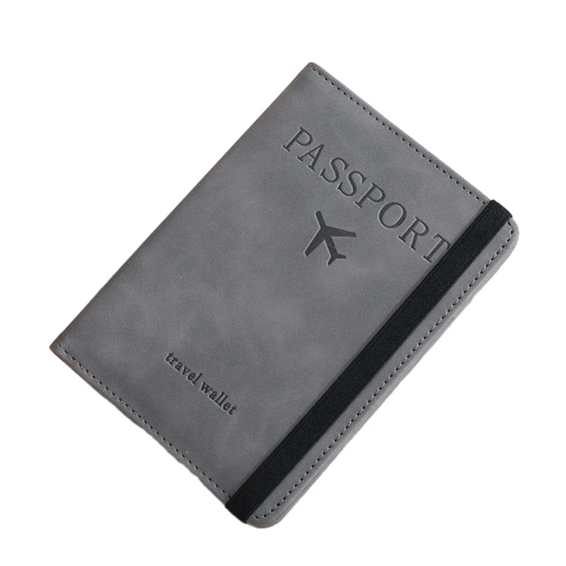 PU Leather Holder Business Passport Holder Credit Card Organzier Multi-Slot Wallet RFID Blocking Travel Document Holder