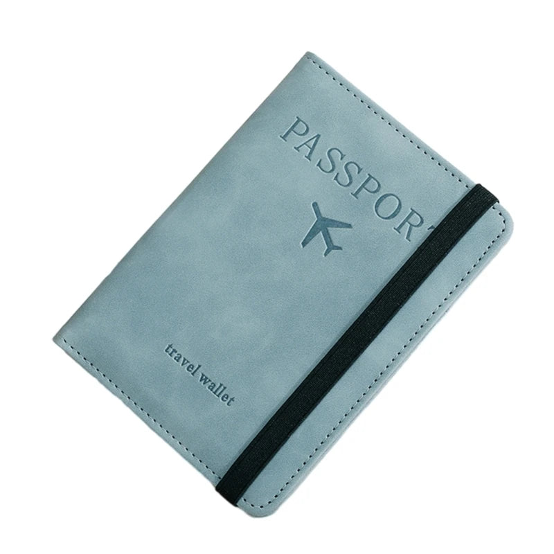PU Leather Holder Business Passport Holder Credit Card Organzier Multi-Slot Wallet RFID Blocking Travel Document Holder