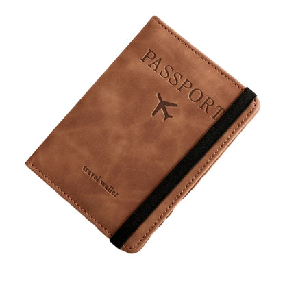 PU Leather Holder Business Passport Holder Credit Card Organzier Multi-Slot Wallet RFID Blocking Travel Document Holder