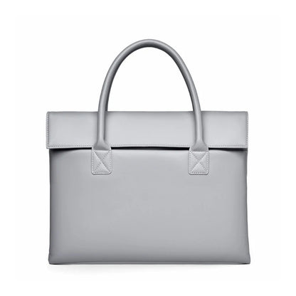 PU Leather Laptop Bag with Handles  Buckle Multifunctional Organize