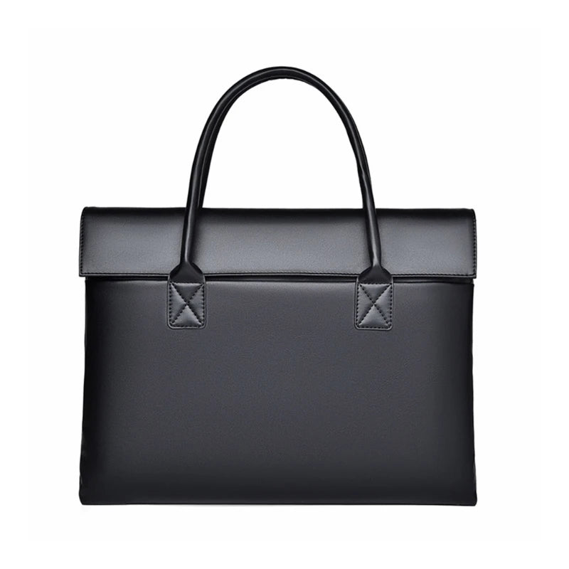 PU Leather Laptop Bag with Handles  Buckle Multifunctional Organize